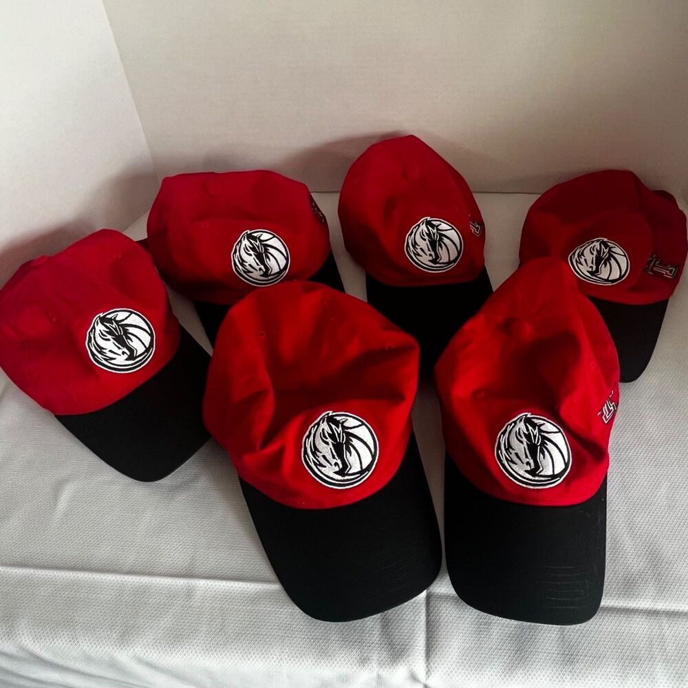 NBA Dallas Mavericks - Texas Tech College Hat Cap Adjustable Strap - Lot of 6